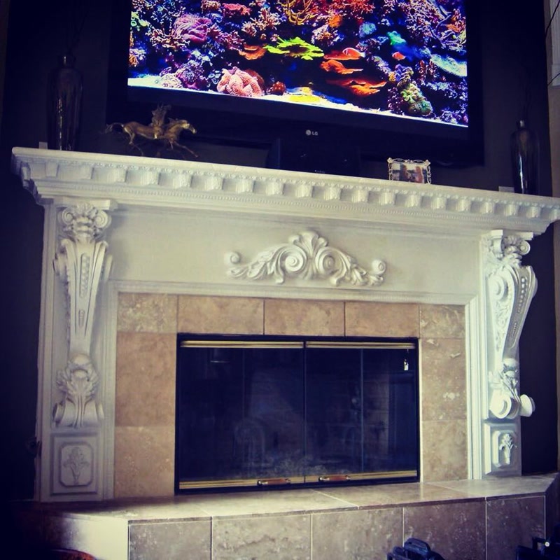 Neoclassical Polyurethane Fireplace Surround and Corbels