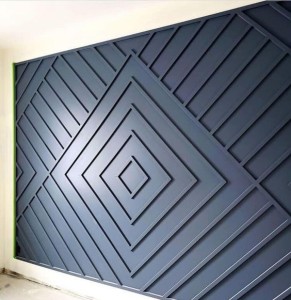 Design Moderno di Pannelli Murali Antracite con Forme Geometriche