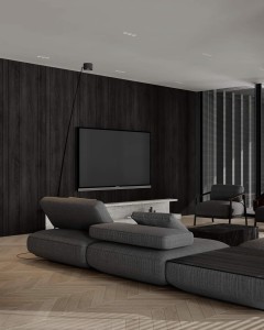 Applicazione Pannello Parete in Poliuretano Effetto Legno Antracite