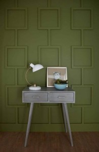 Pannelli Parete Geometrici in Design d'Interni Moderno Verde Oliva