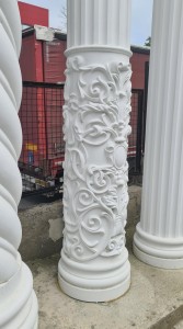 Rivestimento per Colonne in Poliuretano con Motivi Floreali Barocchi