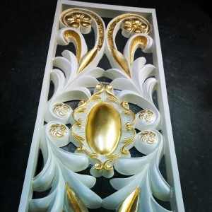 Gold Leaf Polyurethane Relief and Classic Wall Decoration