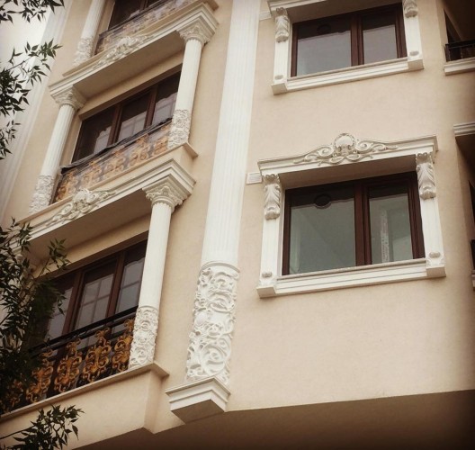 Polyurethane Columns and Window Pediments for Classic Hotel Facades