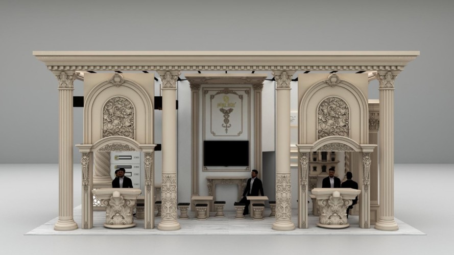 Design Neoclassico in Poliuretano per Stand e Ingressi Ufficio