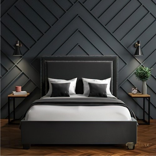 Design Camera da Letto Maschile con Pannelli Parete Geometrici