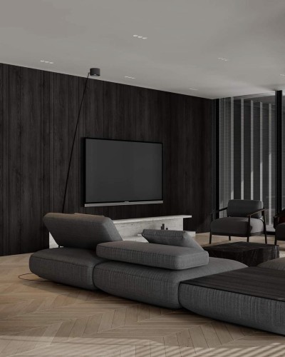 Applicazione Pannello Parete in Poliuretano Effetto Legno Antracite