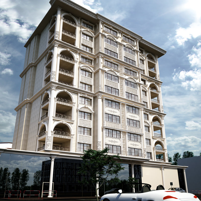 Neoclassical Architecture and Polyurethane Facade Decoration Art