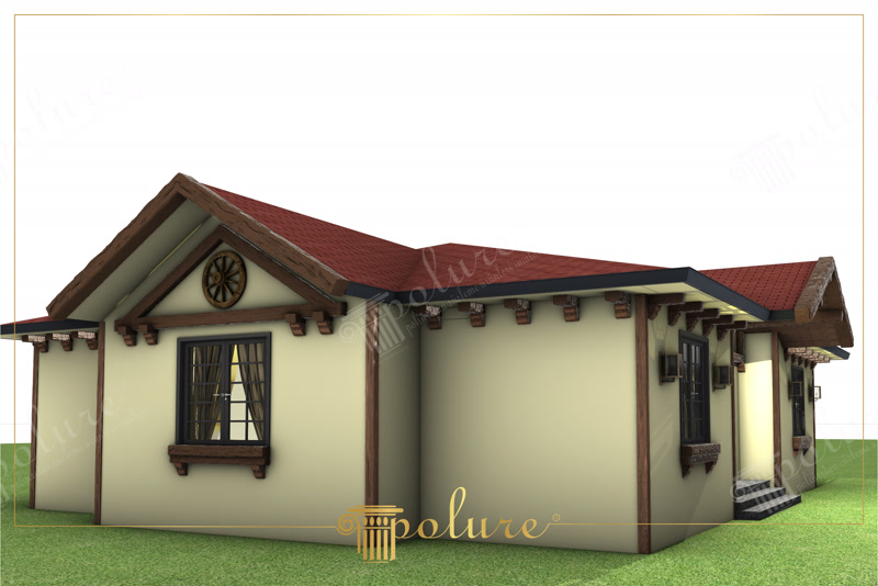Design di Casa Rustica con Dettagli in Poliuretano Effetto Legno