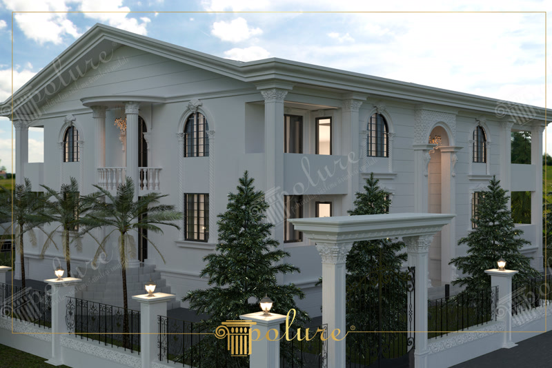 Görkemli Neoklasik Villa Dış Cephe ve Sütun Tasarımı