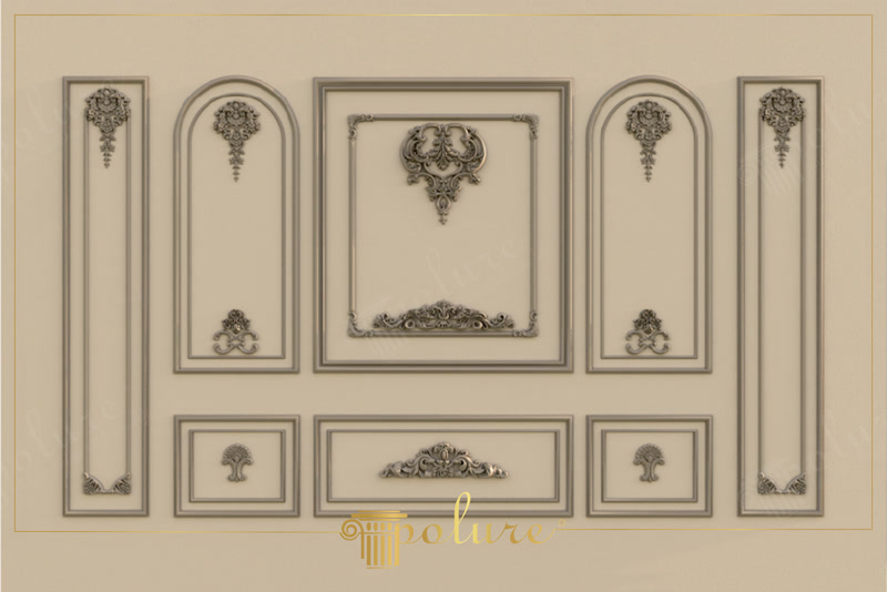 Neoclassical Polyurethane Wall Panels and Decorative Motif Art