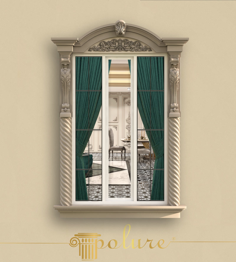 Venetian Style Spiral Column and Arched Window Siding Set