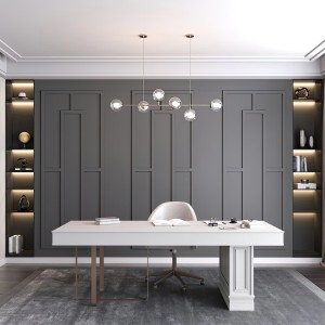 Design Moderno per Ufficio con Pannelli Parete Geometrici Antracite
