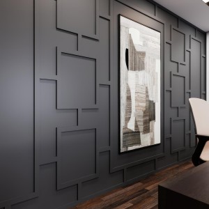 Design Moderno di Modanature Geometriche Antracite