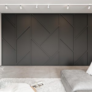 Design Moderno di Boiserie Geometrica Antracite | Polure