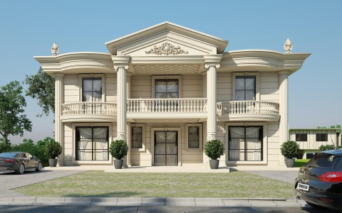 Rivestimento Facciata Villa in Poliuretano Polure Stile Neoclassico