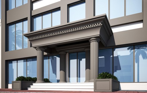 Ingresso Antracite Neoclassico con Applicazione di Colonne