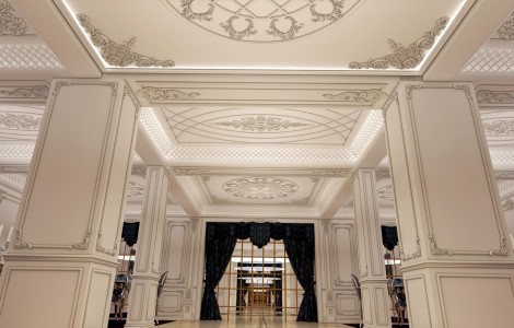 Klasik Geniş Mekanlarda Pilaster Sütun ve Tavan Dekorasyon Çözümleri