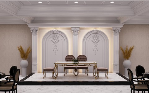 Estetica di Archi e Pilastri in Poliuretano per Scenografie Neoclassiche