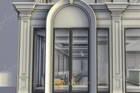 Facciata d'Ingresso Retroilluminata in Stile Neoclassico