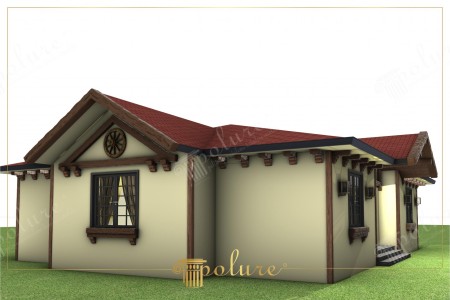Design di Casa Rustica con Dettagli in Poliuretano Effetto Legno
