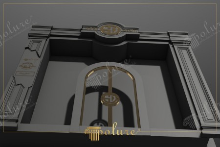 Design Ingresso Negozio Moderno: Eleganza Antracite e Oro Polure