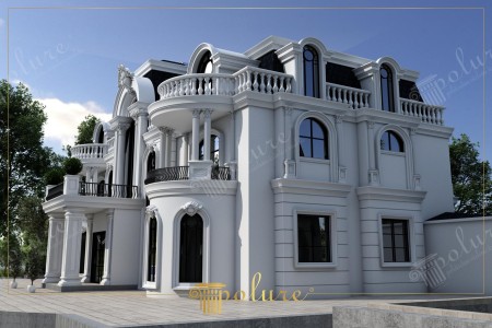 Splendore del Poliuretano nel Design Neoclassico di Facciate per Ville