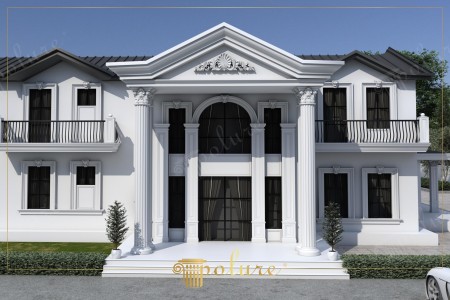 Ingresso Grandioso e Design delle Colonne nell'Architettura Neoclassica