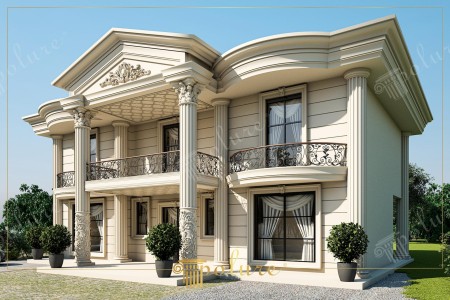 Design di Colonne e Mostrine per Facciate di Ville Neoclassiche