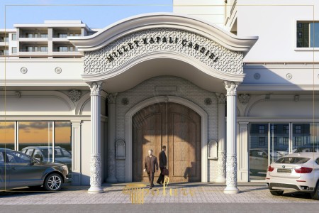 Design Classico per Ingresso Bazar con Motivi Selgiuchidi e Colonne Corinzie