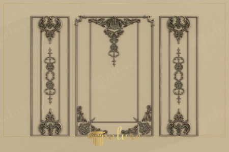 Design Parete Neoclassico e Decorazioni in Rilievo in Poliuretano