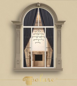 Design Classico di Stipiti per Finestre ad Arco e Pilastri Decorativi