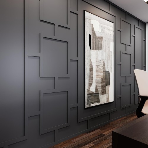 Design Moderno di Modanature Geometriche Antracite