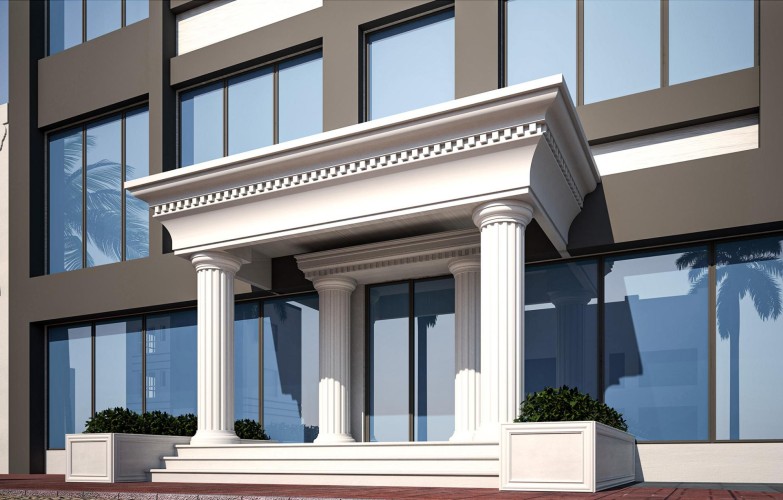 Ingresso Moderno Neoclassico: Design con Colonne in Poliuretano