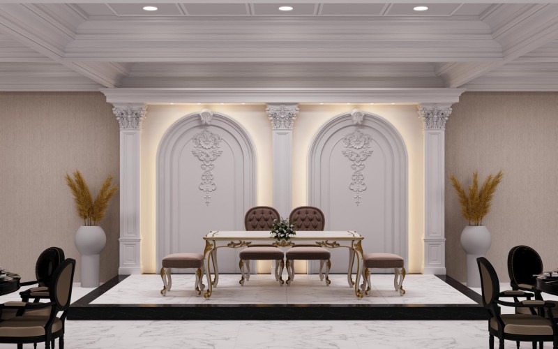Estetica di Archi e Pilastri in Poliuretano per Scenografie Neoclassiche