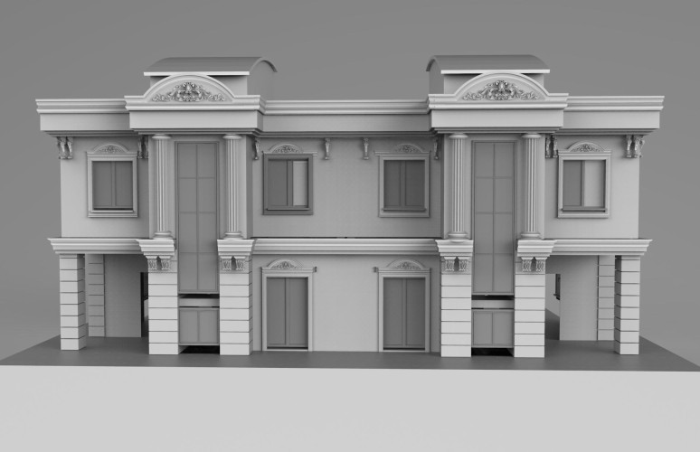Modern Classic Villa Facades with Polyurethane Decoration Art