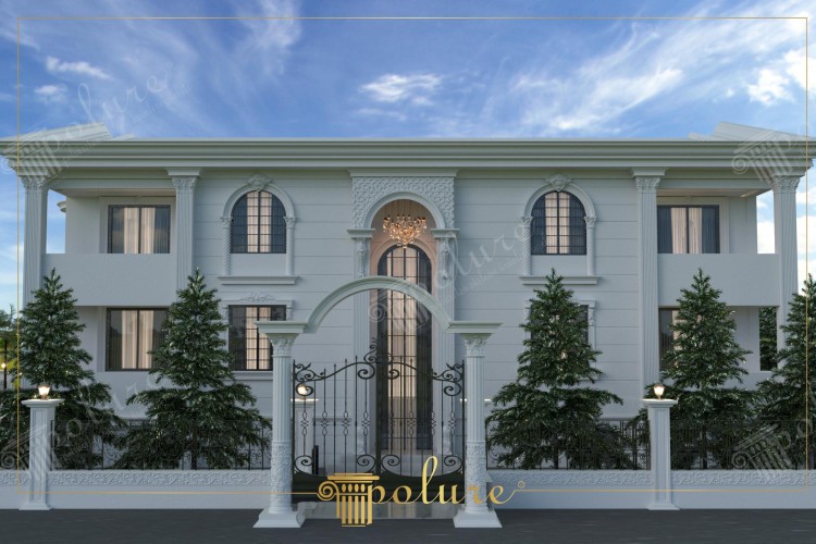 Design di Facciata per Villa di Lusso in Stile Neoclassico