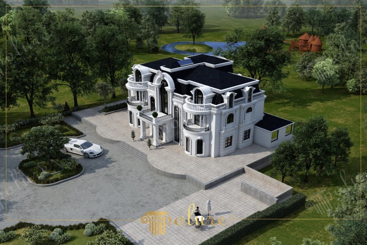 Eleganza Neoclassica: Design per Esterni Villa in Poliuretano Precast