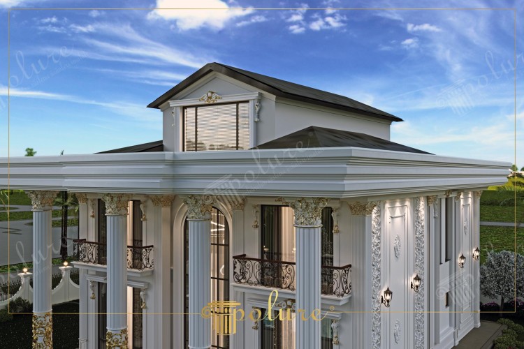 Neoclassical Villa Design with Corinthian Polyurethane Columns