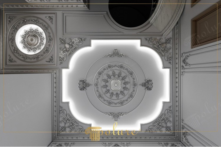 Analisi del Soffitto Neoclassico con Motivi in Poliuretano