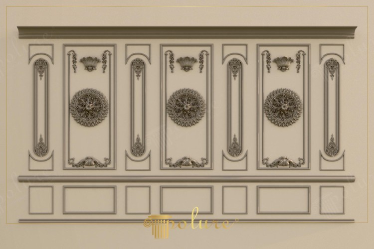 Design Boiserie Arricchito con Decorazioni Murali Neoclassiche