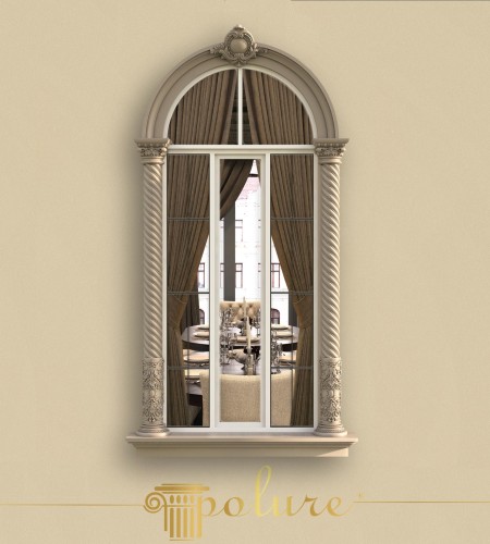 Design Cornice Finestra ad Arco con Colonne Torsionali Neoclassiche