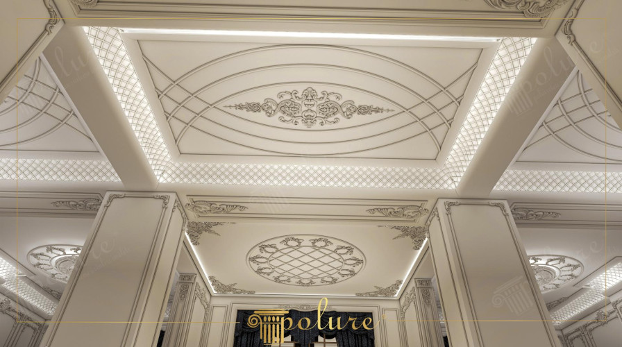 Decorazione Neoclassica per Soffitti e Pareti di Sale Ricevimenti