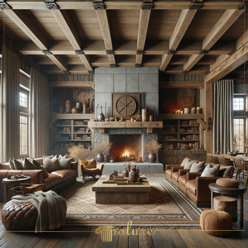 Design di Travi e Tronchi in Poliuretano per Atmosfere Rustiche