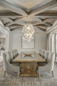 Travi a Soffitto in Poliuretano Effetto Legno per Sala da Pranzo
