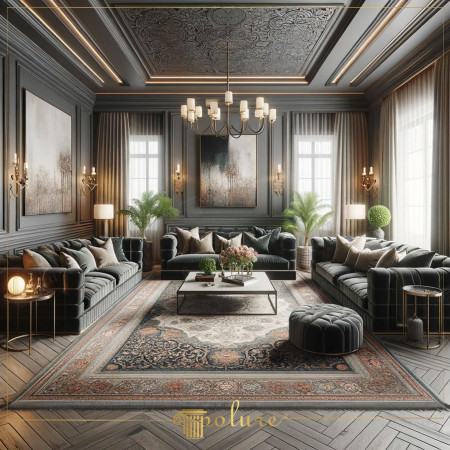 Anthracite Polyurethane Wall Molding and Ceiling Decor Designs
