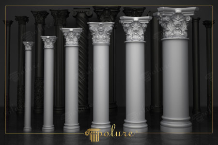 Set di Colonne e Capitelli Corinzi in Poliuretano Stile Antico