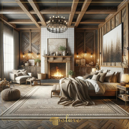 Design Camera da Letto Rustica con Travi in Poliuretano