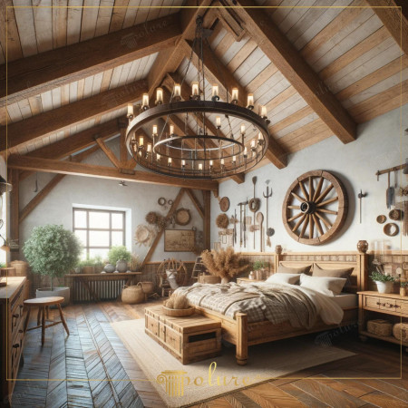 Solaio Rustico con Travi in Poliuretano: Design Naturale
