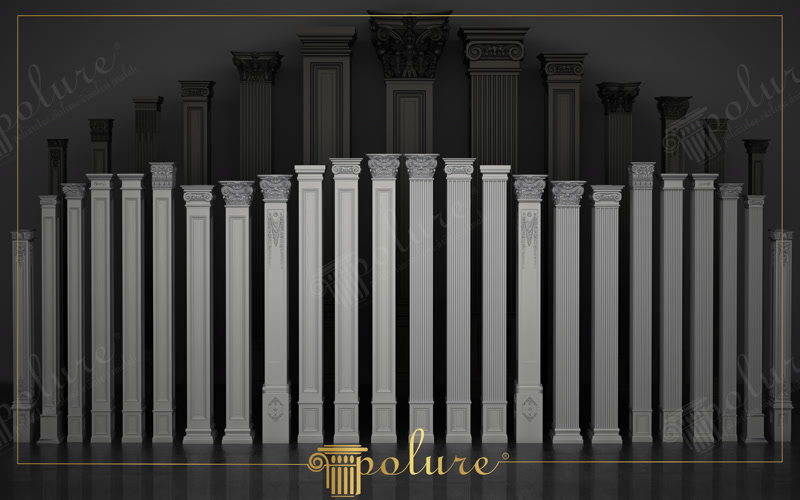 Modern ve Klasik Cepheler İçin Polure Pilaster Sütun Seçkisi