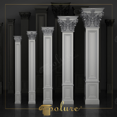 Collezione Pilastri Decorativi in Poliuretano con Capitelli Corinzi